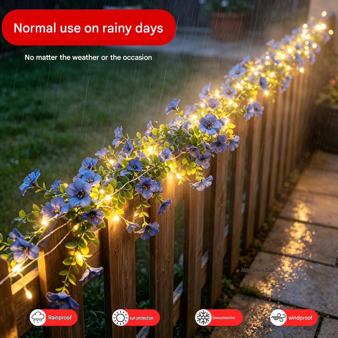 Solar Rose Vine String Lights  - Christmas Lights Outdoor 评论和价格