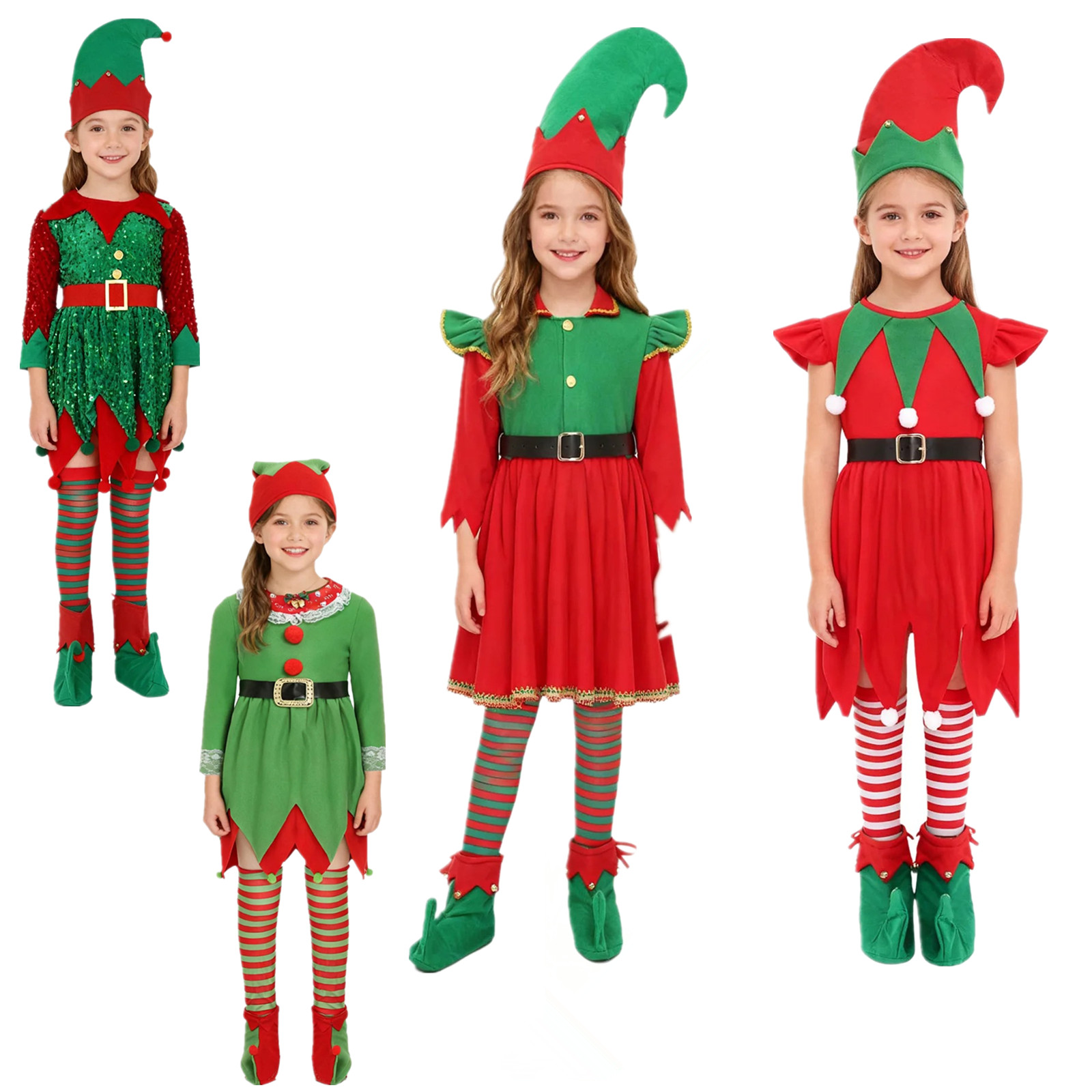 Elf Girl Christmas Costume San - Elf Costume Christmas 评论和价格