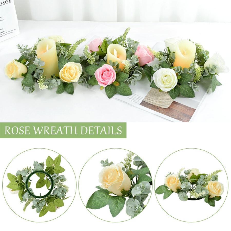Artificial Rose Wreath Shaped  - Christmas Wreath Fake 评论和价格