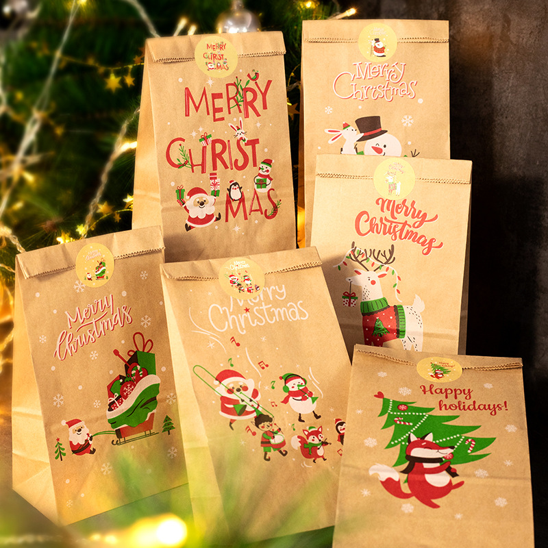 Christmas Gift Bags Kraft Pape - Advent Calendar Gift 评论和价格